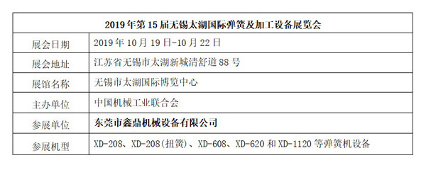 2019第15屆無(wú)錫太湖國際彈簧及加工設備展覽會(huì )(2)